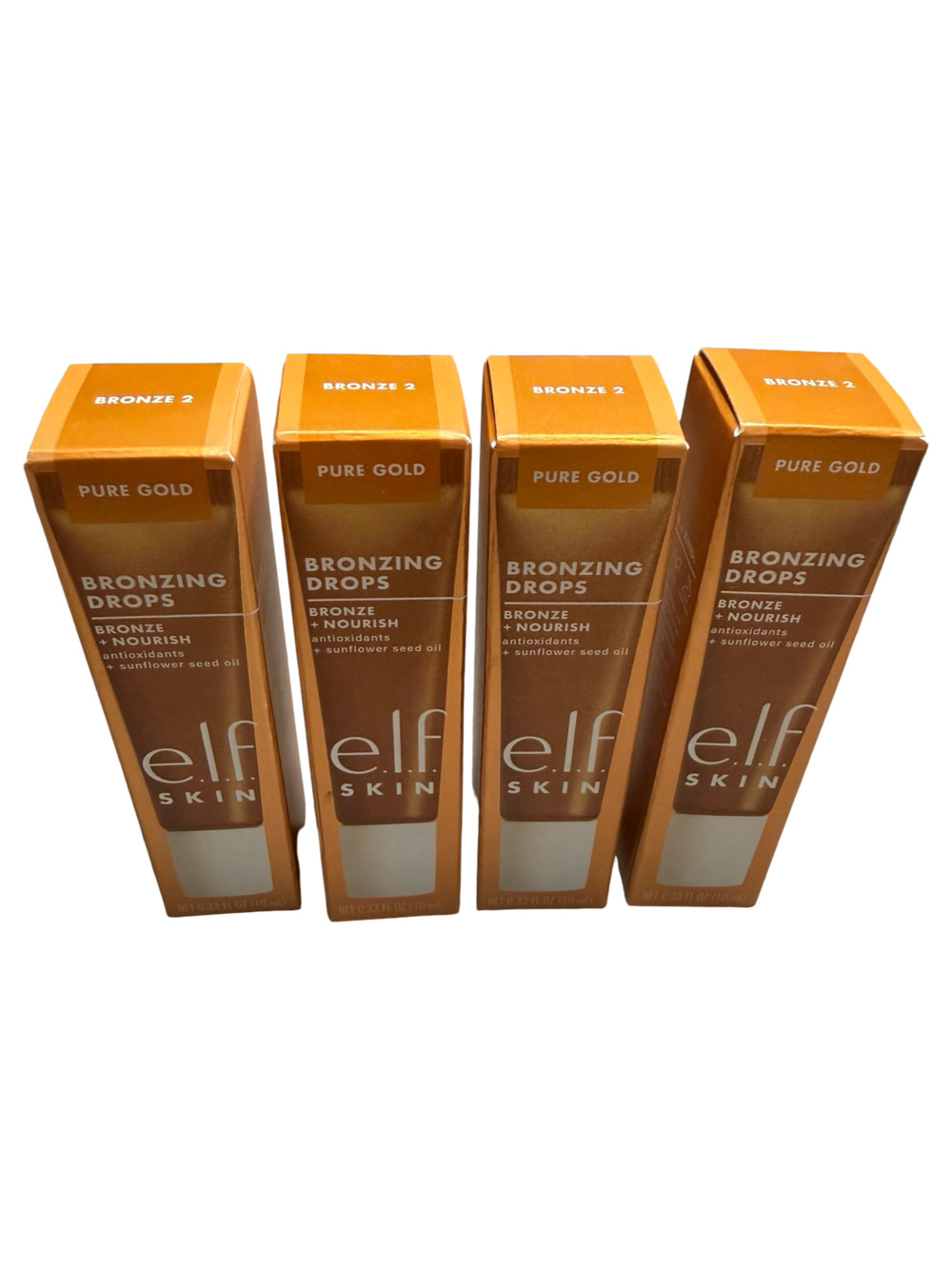 e.l.f. SKIN Bronzing Drops, Shade: Pure Gold (Bronze 2) - Lot of 4